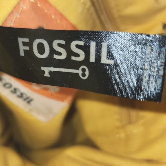 Vintage Fossil Key-Per PVC Coated Orange Canvas Crossbody Bag 11"X10.5" - Picture 8 of 10